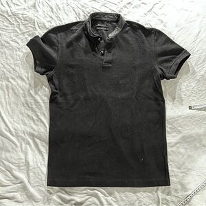 Kill City Black Polo, Leather Collar, XS